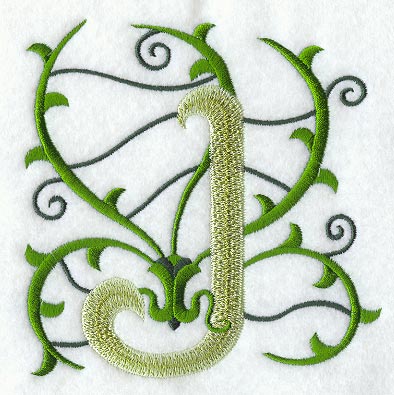 Vines Letter J - 5 inch