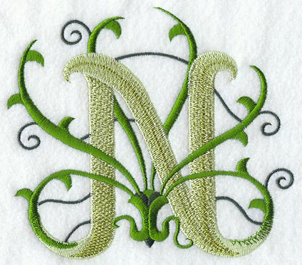 Vines Letter N - 5 inch