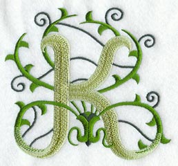 Vines Letter K - 5 inch