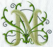 Vines Letter N - 5 inch