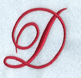 Monogram Script Letter D - 4 Inch