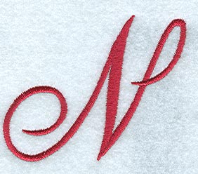 Monogram Script Letter N - 4 Inch