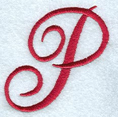 Monogram Script Letter P - 4 Inch