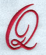 Monogram Script Letter Q - 4 Inch