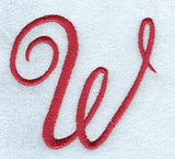Monogram Script Letter W - 4 Inch
