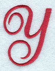 Monogram Script Letter Y - 4 Inch