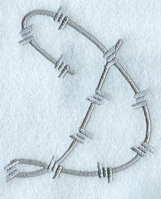 Barbed Wire Letter D - 5 inch