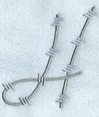 Barbed Wire Letter H - 5 inch