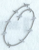 Barbed Wire Letter O - 5 inch