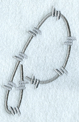 Barbed Wire Letter P - 5 inch