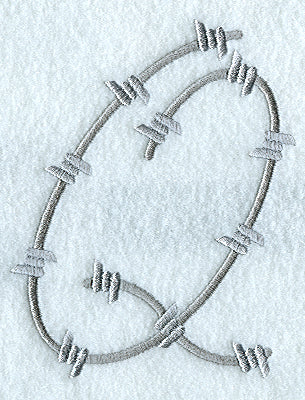 Barbed Wire Letter Q - 5 inch