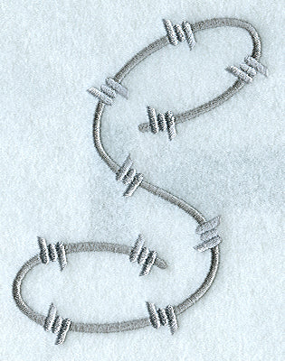 Barbed Wire Letter S - 5 inch