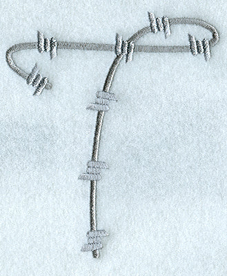 Barbed Wire Letter T - 5 inch