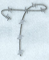 Barbed Wire Letter T - 5 inch