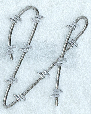 Barbed Wire Letter U - 5 inch