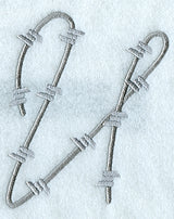 Barbed Wire Letter U - 5 inch