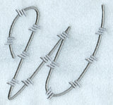Barbed Wire Letter W - 5 inch