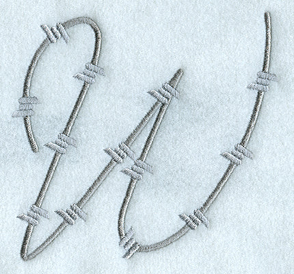 Barbed Wire Letter W - 5 inch