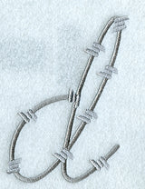 Barbed Wire Lower Case Letter d - 5 inch