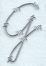 Barbed Wire Lower Case Letter g - 5 inch