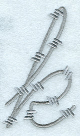 Barbed Wire Lower Case Letter k - 5 inch