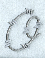 Barbed Wire Lower Case Letter o - 5 inch