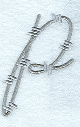Barbed Wire Lower Case Letter p - 5 inch
