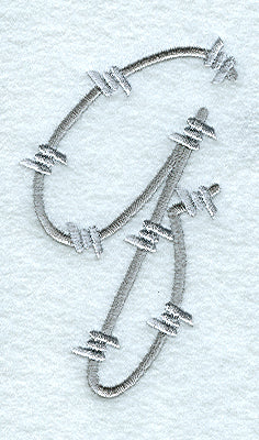 Barbed Wire Lower Case Letter q - 5 inch