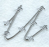 Barbed Wire Lower Case Letter u - 5 inch