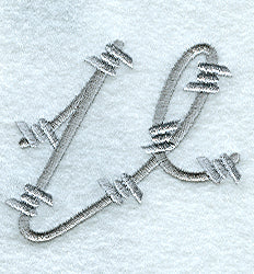 Barbed Wire Lower Case Letter v - 5 inch