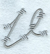 Barbed Wire Lower Case Letter v - 5 inch