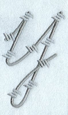 Barbed Wire Lower Case Letter y - 5 inch