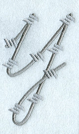 Barbed Wire Lower Case Letter y - 5 inch