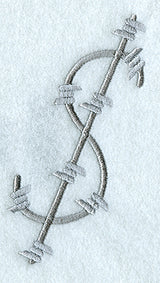 Barbed Wire Punctuation $ - 5 inch