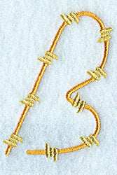 Barbed Wire Letter B - 5 inch