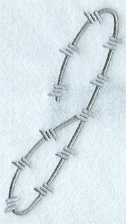 Barbed Wire Letter J - 5 inch