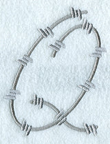 Barbed Wire Letter Q - 5 inch