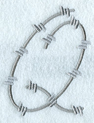 Barbed Wire Letter Q - 5 inch