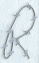 Barbed Wire Letter R - 5 inch