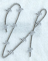 Barbed Wire Letter U - 5 inch