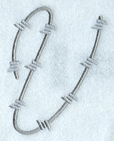 Barbed Wire Letter V - 5 inch