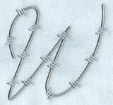 Barbed Wire Letter W - 5 inch