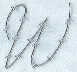 Barbed Wire Letter W - 5 inch