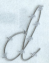 Barbed Wire Lower Case Letter d - 5 inch