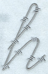 Barbed Wire Lower Case Letter h - 5 inch