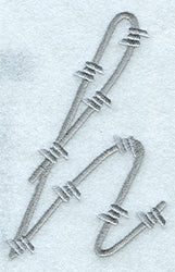 Barbed Wire Lower Case Letter h - 5 inch