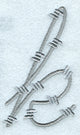 Barbed Wire Lower Case Letter k - 5 inch