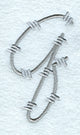 Barbed Wire Lower Case Letter q - 5 inch
