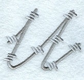 Barbed Wire Lower Case Letter u - 5 inch