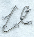 Barbed Wire Lower Case Letter v - 5 inch